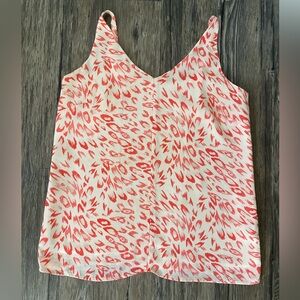 Cabi Printed V-Neck Tank Top Size M Flowy Lined Summer Blouse